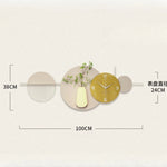 horloge murale moderne or beige géométrique minimaliste 100x38cm chambre salon decoration