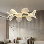 suspension lumineuse moderne acrylique blanc doré fine maille salon chambrehôtel