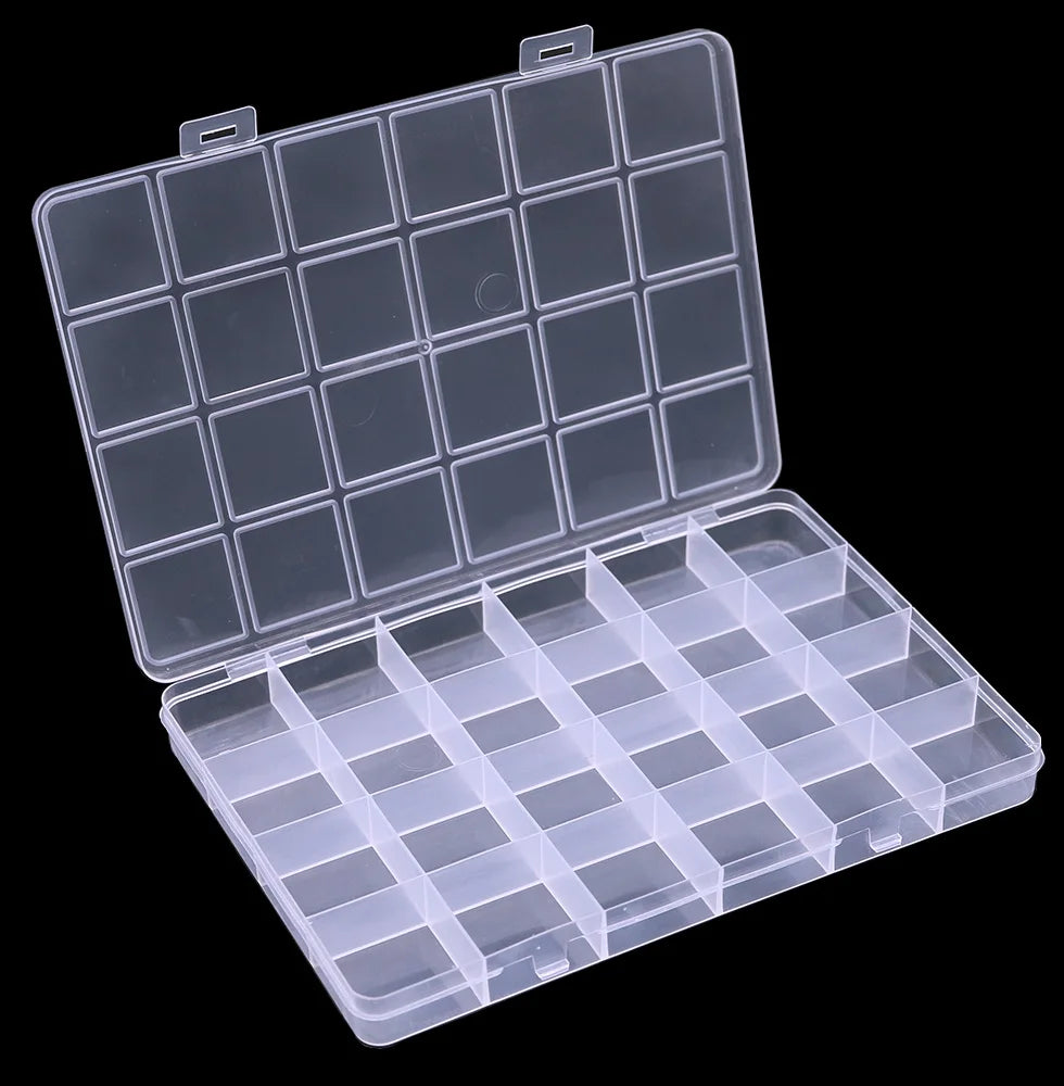 boîte bijoux transparente boîtes compartiments réutilisables poignées clips agrafes respectueux environnement pratique fonctionnelle