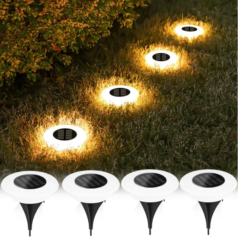 lumière solaire led sol ip65 moderne blanc contemporain extérieure jardin allée chemin