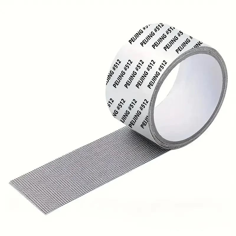 ruban adhésif réparation moustiquaire anti insectes 5cm large semi transparent utilitaire gris blanc