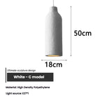 suspension lumineuse moderne beige clair texturée câble suspendu minimaliste lumière led