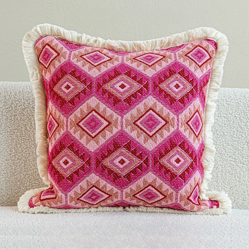 housse coussin boho chic motif floral géométrique coton polyester 45x45cm 30x50cm decoration canapé voiture