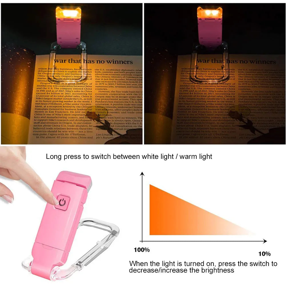 lampe lecture pliable transparente moderne rechargeable usb blanc clips fixe nocturne portable