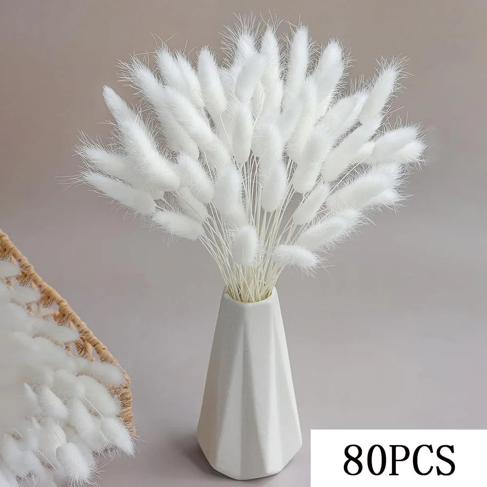 décoration maison bouquet fleurs séchées blanches naturel anniversaire baby shower mariage