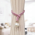 bracelets rideau moderne métal doré blanc rose bleu gris tissé fixations boules
