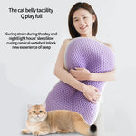 coussin cou violet hexagonal contemporain super doux support cervical confortable