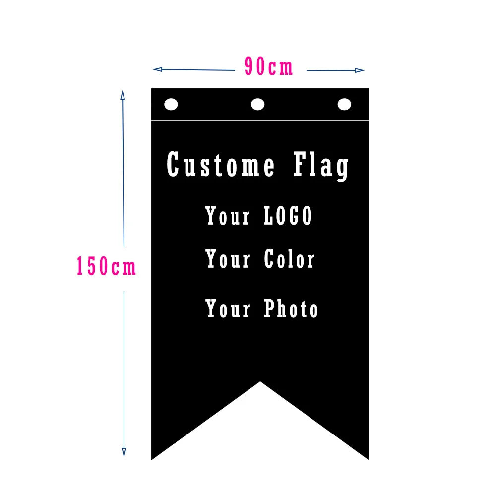 drapeau personnalisable 90x150cm noir uni classique hd digital printing polyester