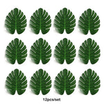 feuilles artificielles tropicales vertes décoration extérieure naturelle mariage anniversaire fête hawaïenne luau