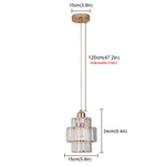 Suspension lumineuse moderne transparente facettes géométriques câble doré élégante chambre salon
