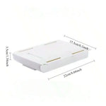 tiroirs rangement adhésifs blancs plastique lisse sous réutilisables minimaliste 22cm 8.66cm 3.5cm