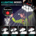 lampe frontale led rechargeable leds ipx4 étanche réglable noir orangeOutdoorRunningHikingCamping