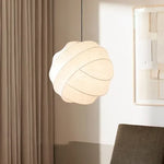 Suspension lumineuse soie beige clair rayures horizontales moderne cuisine salon chambre