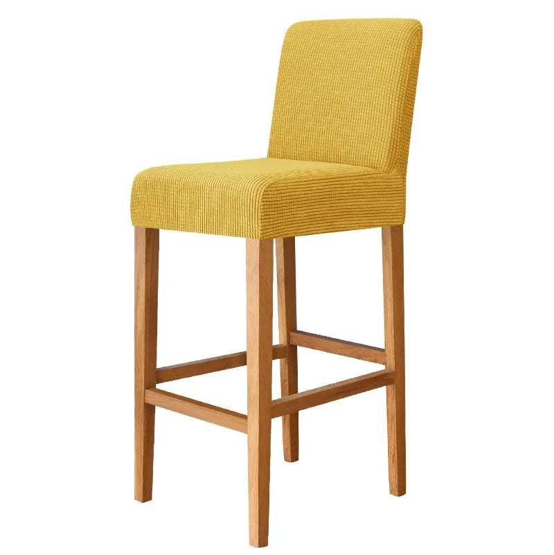 Housse chaise jaune rayée moderne adhésive polyester bar stool banquet