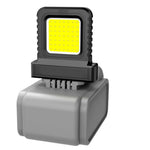 lampe travail led moderne robuste noir orange gris mat rechargeable batterie intégrée tringle fixations