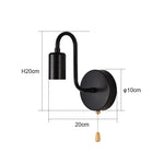 lampe murale filaire éclairage rétro minimaliste ampoule E27 métal noir apparent