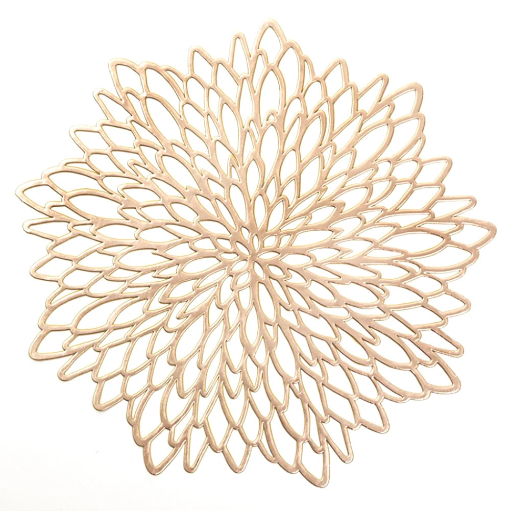 serviettes table or moderne fleurs stylisées 38cm 10cm respectueuses environnement