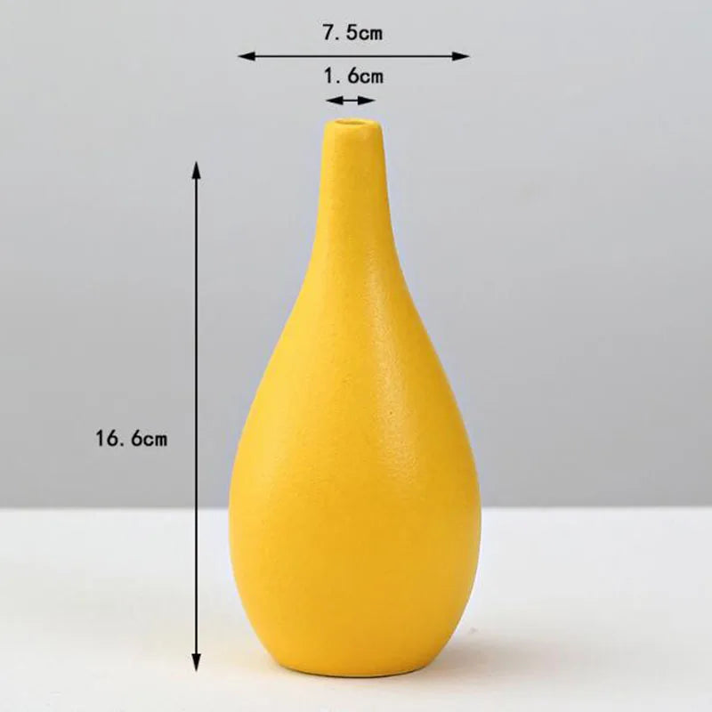 vase moderne céramique jaune sans plante décoration salon hydroponique pot fleur table
