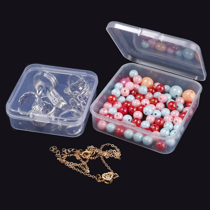 boîtes rangement transparentes clips pratique modernes 20 pièces bijoux boucles oreilles
