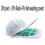 rangement chapeau casquette baseball bleu blanc vert maille clips sac lavage durable protecteur