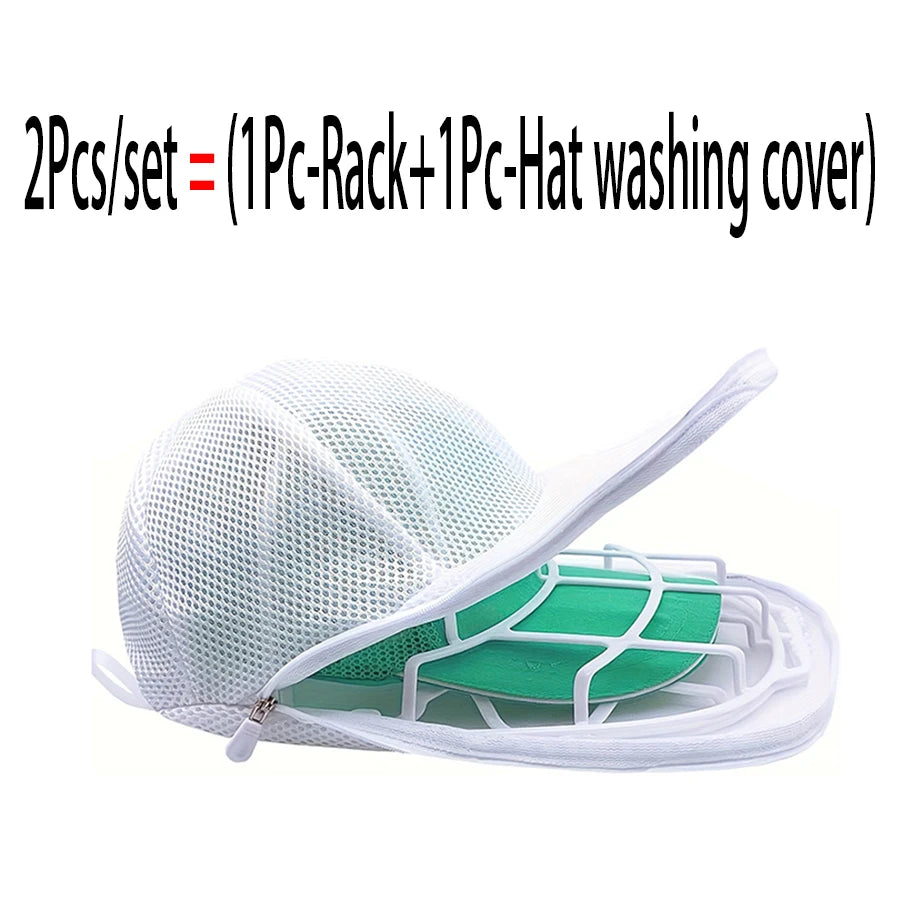 rangement chapeau casquette baseball bleu blanc vert maille clips sac lavage durable protecteur