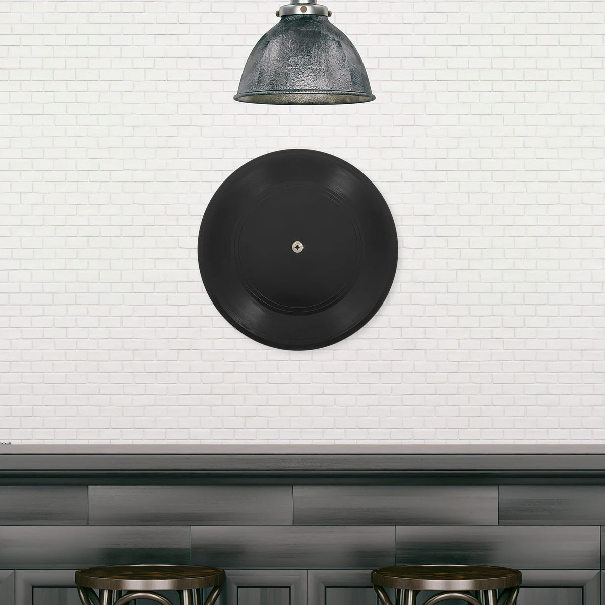 décoration murale disque vinyle imitation noir vintage industriel ornement événement anniversaire festive disco suspension