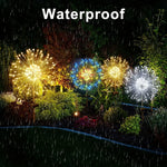 lumière solaire multicolore feu d'artifice moderne 90cm 150led 8modes patio halloween noël mariage