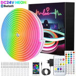 ruban led néon multicolore 10m 15m 20m 30m bluetooth télécommande clips moderne étanche
