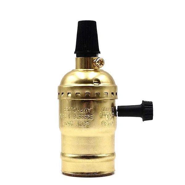 ampoule vis e27 or argent noir métal lisse vintage câble interrupteur led filament