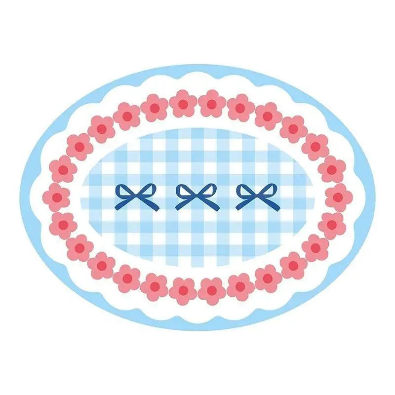 placemat carreau vichy fleuri rose bleu clair blanc vintage romantique table manger saison mariage