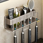porte brosses dents adhésif moderne noir mat salle bains accessoires toilette crème dentifrice soins