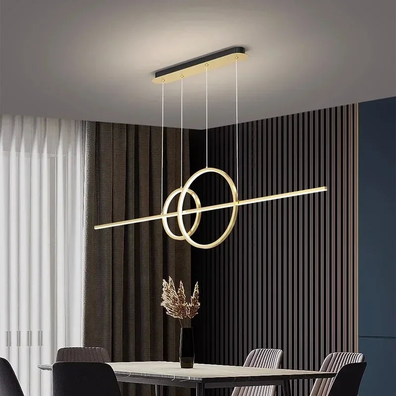 suspension lumineuse moderne or noir minimaliste câbles suspendus panneaux texturés
