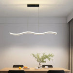 suspension lumineuse moderne led blanc noir ondulé chrome semi encastré télécommande tricolore