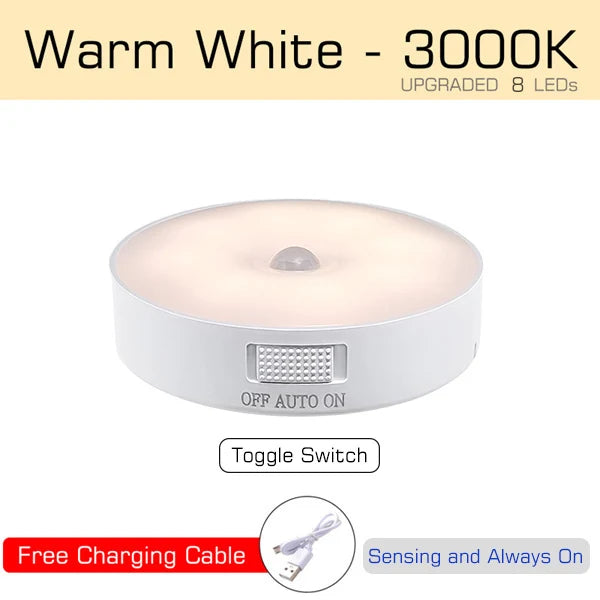 veilleuse led aimantée rechargeable usb moderne nuit chambre blanc minimaliste luminaires sans fil