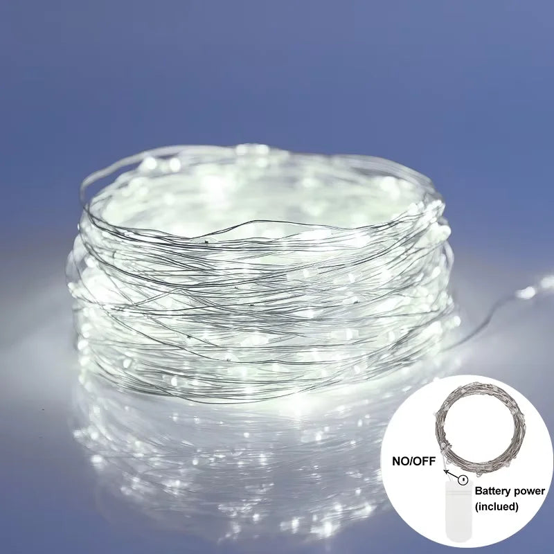 décoration festive guirlande led multicolore jaune blanc bleu cœur spiral