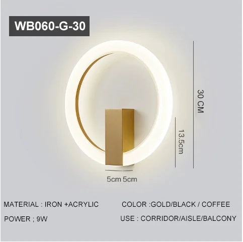 lampe murale led moderne blanc noir minimaliste chambre salon éclairage quotidien fixée mur