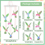 décoration fenêtre mobile oiseaux colibri strass lumineux artisanal vert rose bleu