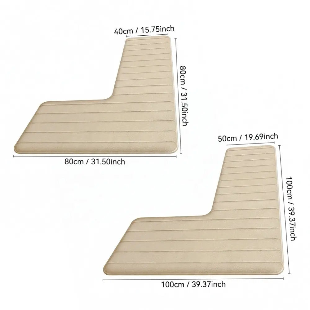 tapis bain marron noir gris beige rayures horizontales texture douce perforations moderne confortable sans