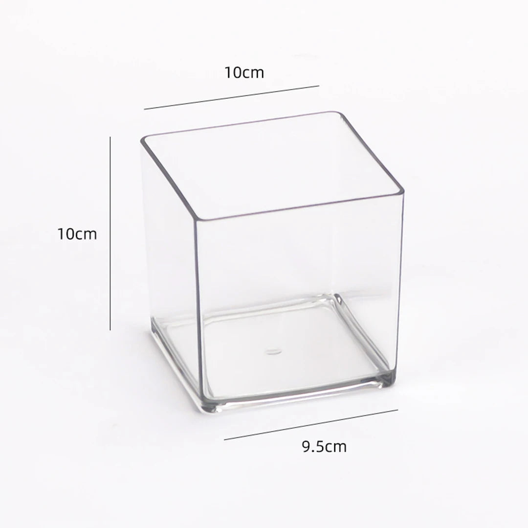 boîtes rangement transparentes cubes minimalistes 6cm 8cm 10cm 12cm 15cm