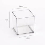 boîtes rangement transparentes cubes minimalistes 6cm 8cm 10cm 12cm 15cm