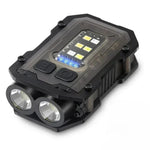 lampe torche led rechargeable port usb aimant noir résistante chocs banque alimentation lumiere intense