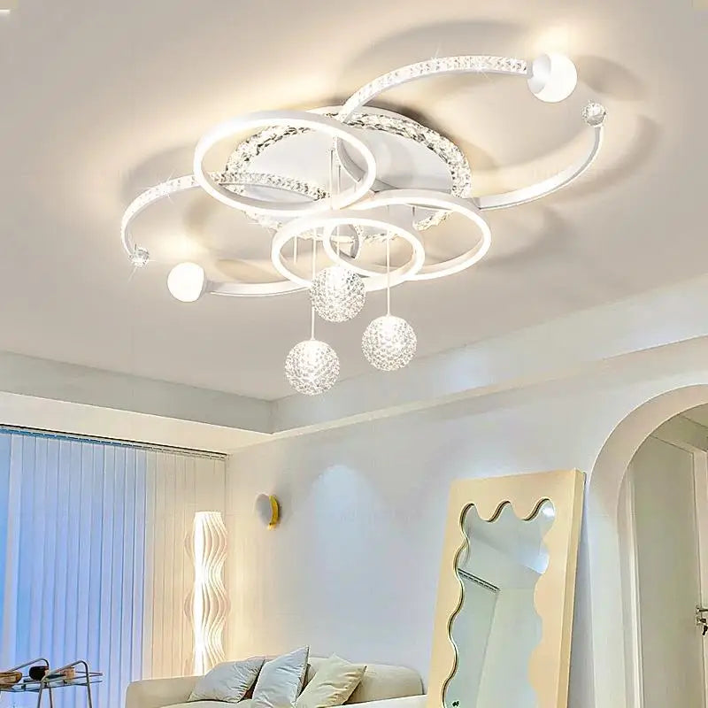 suspension lumineuse moderne chandelier led blanc noir or abstraite chambre salon