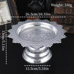 présentoir gâteaux or floral relief lotus traditionnel décoration table métal handcrafted chambre dining