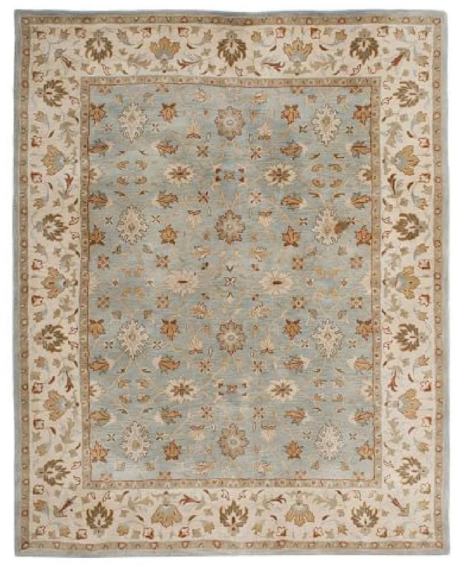 Tapis vintage persan blanc antidérapant dans un salon moderne