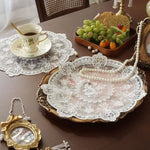 sets table vintage dentelle florale motifs feuilles shabby chic élégants