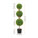 topiaire artificielle feuilles rondes dense moderne pot noir extérieure verte grande hauteur decoration