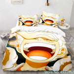 Détail du design Luffy Gear 5 sur la housse de couette