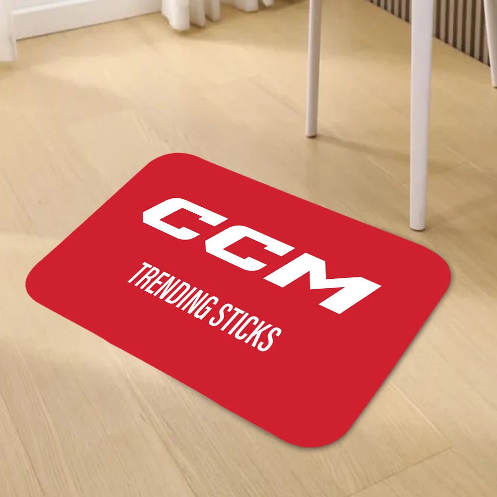tapis moderne rayures horizontales rouge noir blanc anti dérapant maison salon entrée