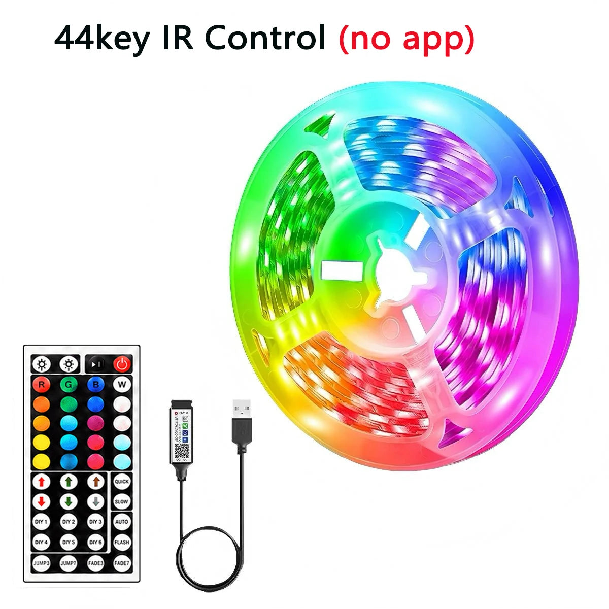 ruban led multicolore 5v ir controle 44 touches 10m 20m 30m adhésif moderne télécommande