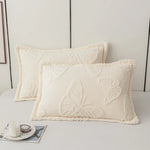 taies d'oreiller jacquard papillons brodés gris bleu rose vert beige violet modernes lit hiver